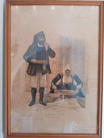 Litografie costumi sardi.