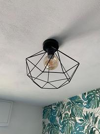 Plafoniera stile industriale nera