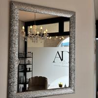 Specchio glitterato argento