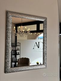 Specchio glitterato argento