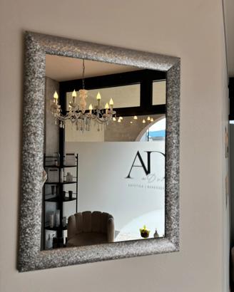 Specchio glitterato argento