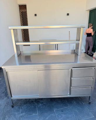 Alzata professionale a doppio ripiano in acciaio i