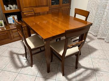 Tavolo a libro e 4 sedie stile arte povera