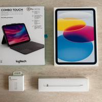 iPad 10 256gb + Logitech Combo Touch +Apple pencil