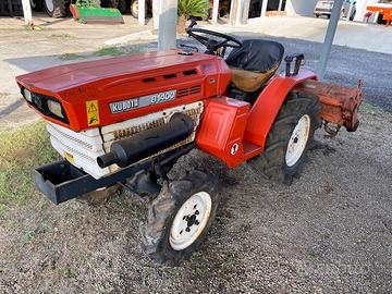 Trattore frutteto usato Kubota B1400 con fresa