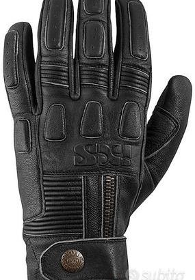 Guanto Moto in Pelle Vintage Ixs Kelvin Nero