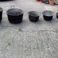 Set di Pentoloni in Rame Antichi 