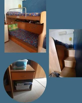 letto a ponte con 2 letti