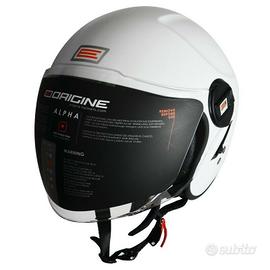 Casco demi jet origine alpha bianco lucido doppia