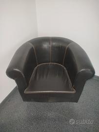 Poltrona Club in Similpelle Nera