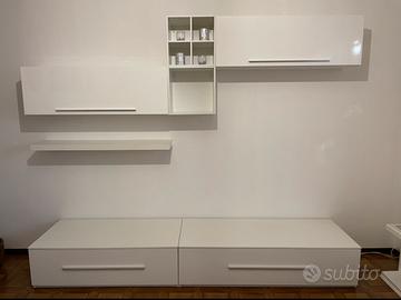 Mobile tv sala soggiorno colore bianco lucido