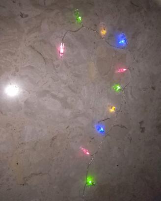 decoro catena 10 mollette luci natale 5,5  ognuna