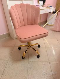 Sedia velluto rosa