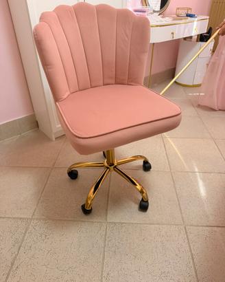 Sedia velluto rosa