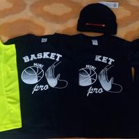 set 5 pezzi basket t- shirt pettorina cappello nuo