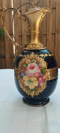 Vaso Limoges blù e oro