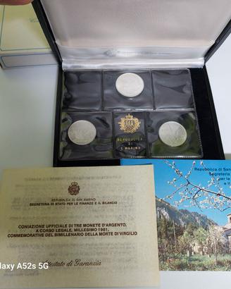 Trittico monete in argento