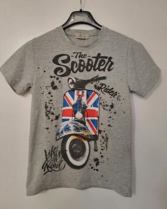 T-shirt Criminal Boys grigia con stampa scooter UK