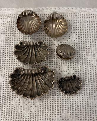 Lotto 6 conchiglie in argento 800 - 130g
