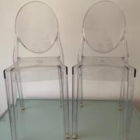 Kartell victoria ghost cristallo due sedie