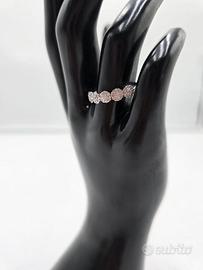 Anello Veretta con Design Floreale in OB e Diamant