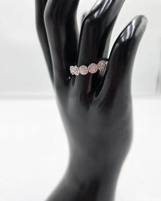 Anello Veretta con Design Floreale in OB e Diamant