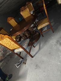 Tavolo stile Rinascimento allungabile + 6 sedie