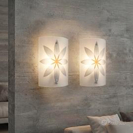 2 Lampade da Parete (Applique) Vetro satinato opac