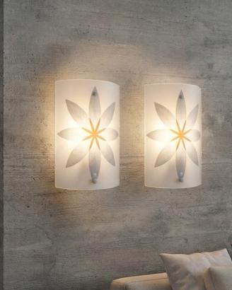 2 Lampade da Parete (Applique) Vetro satinato opac
