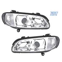 FARI PER OPEL OMEGA 94-99 LENTE CROMATA CON FONDO 