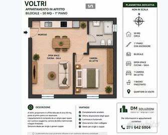 Voltri bilocale arredato