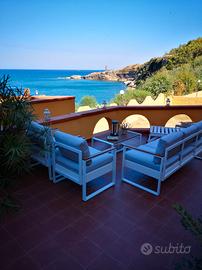 Set divano, poltrone e tavolino da giardino 