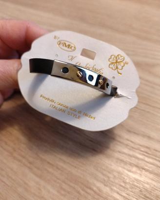 bracciale cuoio e acciaio 