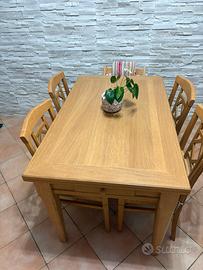 Tavolo legno massello allumgabile