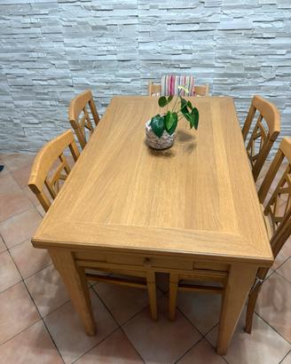Tavolo legno massello allumgabile