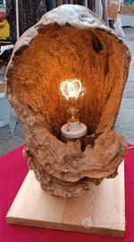 lampada in legno artigianale 