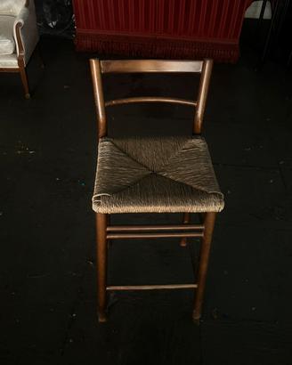Sgabello Legno e paglia