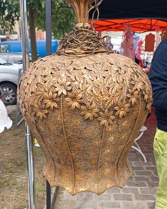 lampadario ferro dorato