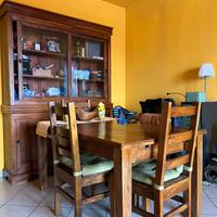 Credenza, tavolo e 4 sedie in teak massello