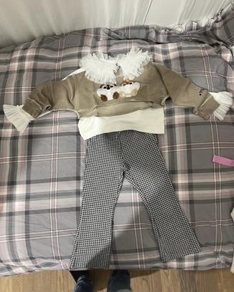 Completo pantalone maglietta e felpa corta