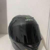 Casco integrale nero Monster in Fibra di carbonio.