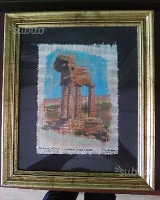 Quadro dipinto su papiro originale