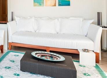 Divano quadrato Bianco Struttura in legno