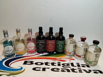 LOTTO DI TRIS GIN DIVERSE 9 BOTTIGLIE VUOTE 