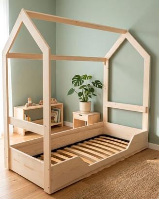 Lettino Montessori casetta 80*190 artigianale 