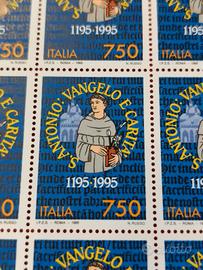 foglio 50 francobolli Sant'Antonio