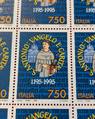 foglio 50 francobolli Sant'Antonio