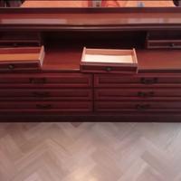 Mobile cassettiera con ripiano appoggio legno