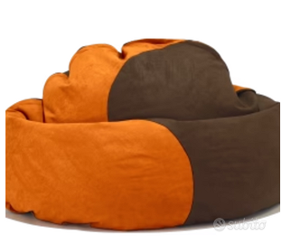 poltrona sacco arancione e marrone
