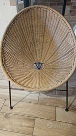 SEDIA STILE ACAPULCO NUOVA MARCA SKLUM IN VIMINI